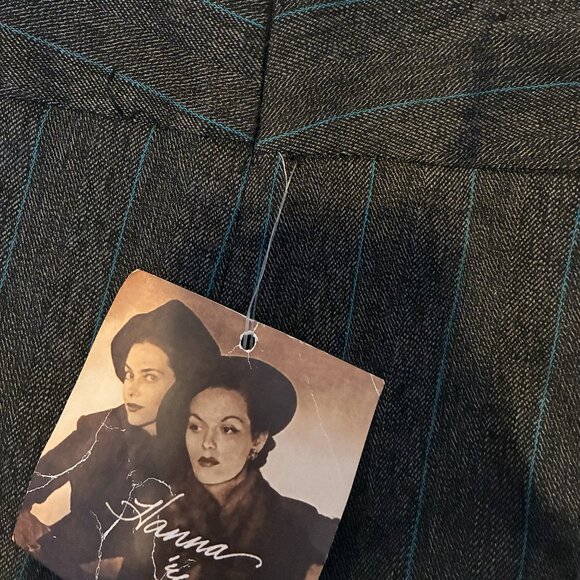 Hanna & Gracie Size 8 Teal/Black Stripe Pants - Picture 11 of 16